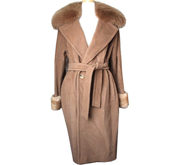 MAXMARA Fuchsfellbesatz Kamelwollmantel 55 66 40015152