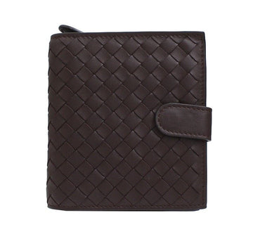 Bottega Veneta Brown Woven Leather Wallet 12345 40015349