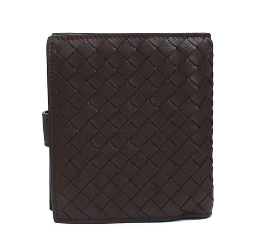 Bottega Veneta Brown Woven Leather Wallet 12345 40015349