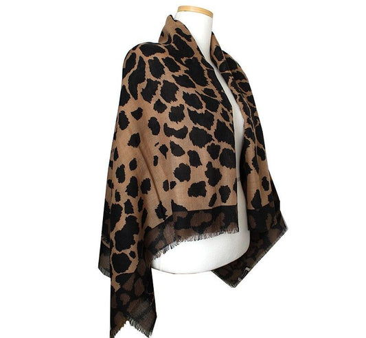 Burberry Leopard Print Large Scarf 40015396
