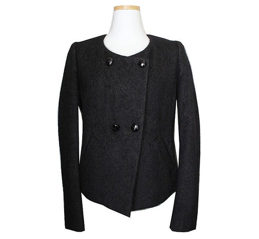 ISABEL MARANT イザベル マラン アンゴラ混合 メランジ ブラック ジャケット 55 40155461