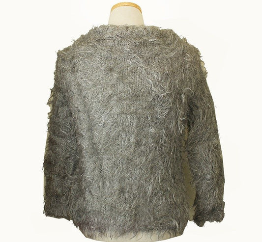 Vanessa Bruno Metallic Gray Boucle Knit 55 28087786