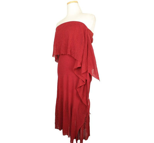 ISSEY MIYAKE イセイFETE ワイン パンチング チューブ ワンピース 55 28536073