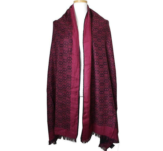 Hermes Chandail Fuchsia Wool-Silk Stole Scarf 40276431