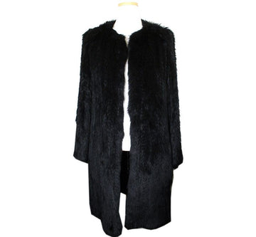 THEORY ブラックニッティングラビットファーコート55 26810583