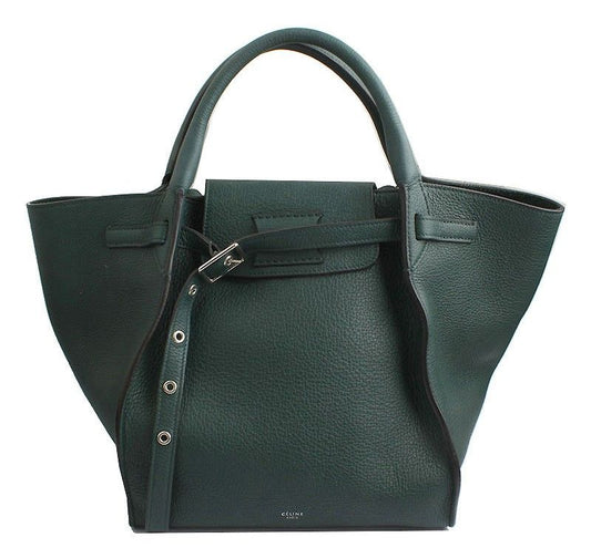 Celine Deep Green Belt Tote and Shoulder Bag 26811264