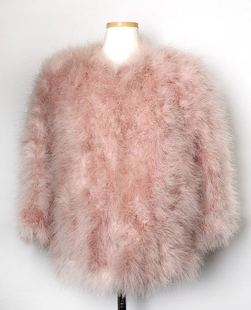 YVES SALOMON Pink Turkey Feather Jacket 55 40562951