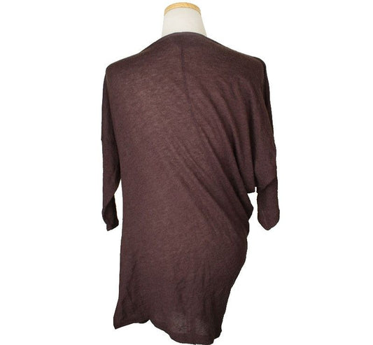 Lanvin Brown Asymmetric Knit Top 90 26809938