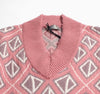 Dior 22SS CD Logo Cashmere Blend Diamond Pattern Knit Pink 31476983 [P]