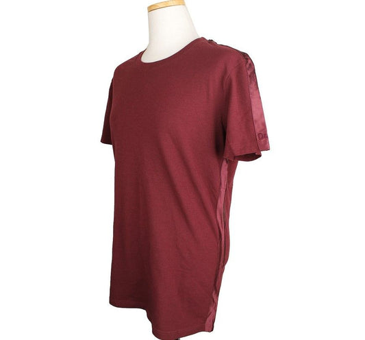 Dolce & Gabbana Burgundy Satin Trim T-Shirt S 30784012