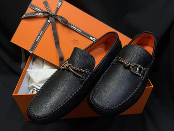 HERMES Alessandro Driving Shoes Schwarz 7794796080 40829377