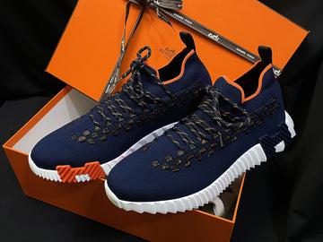 HERMES フレックス スニーカー ネイビー オレンジ 7790755301 40829384