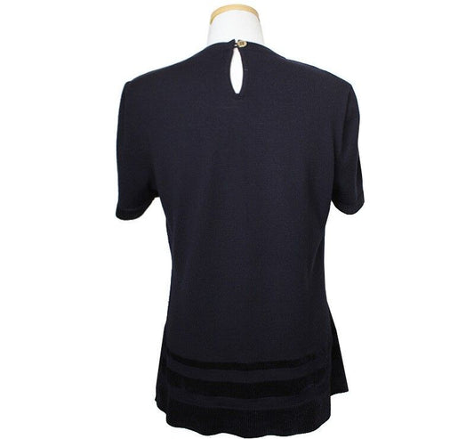 SALVATORE FERRAGAMO Navy Strickoberteil S 40928658