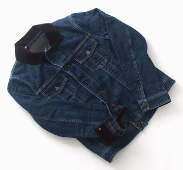 Lanvin Corduroy Pointed Dark Blue Denim Jacket 17FW 18449563