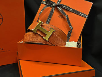HERMES ゴールド クラシック ブラック オレンジ リバーシブルベルト 7868278883 41291392