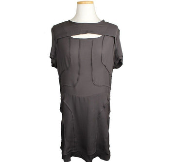 ISABEL MARANT Graues geschnittenes Seidenkleid 38 26809655