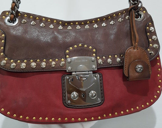 MIU MIU Stud Shoulder Bag 41365627