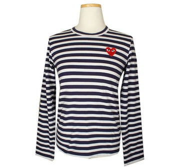 Comme Des Garcons White & Navy Cotton T-Shirt S 26807160