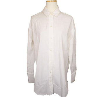 Theory White Detachable Collar Loose Fit Cotton Shirt S 26809275