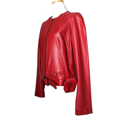 Dior Red Lambskin Zip Jacket 44 38436550