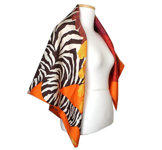 Hermes Zebra Pegasus Silk Carre Scarf 40015395