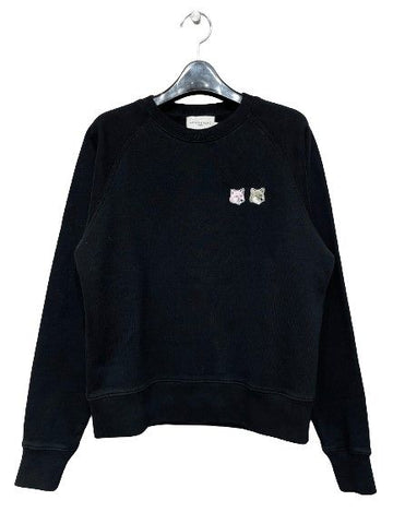 MAISON KITSUNE ブラック ウィメンズ ダブルパッチ トレーナー 7895691940 41514330