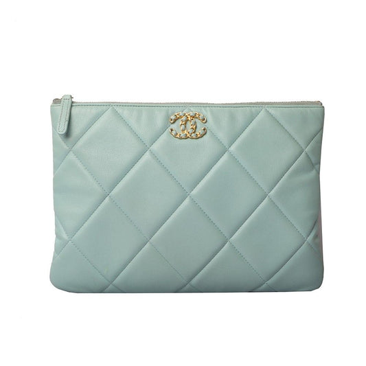 CHANEL Lammleder 19 Neunzehn Clutch New Medium Gold 29980-4 7906181761 41605774