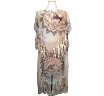 Dior Christian Boutique Shoreline Silk Chiffon Dress 55 41619553