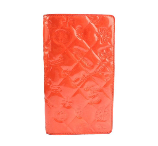 CHANEL Mademoiselle Glow Orange Icon Quilted Double Wallet 11 26811198
