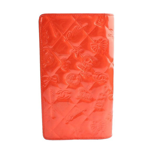 CHANEL Mademoiselle Glow Orange Icon Quilted Double Wallet 11 26811198