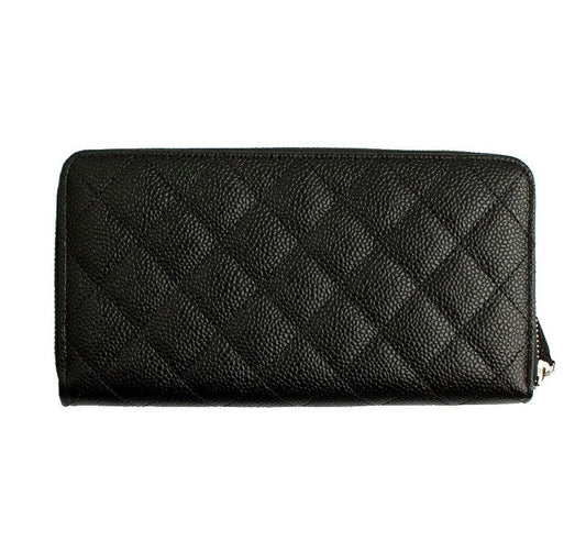 CHANEL Caviar CC Silver Long Wallet 25 26811466