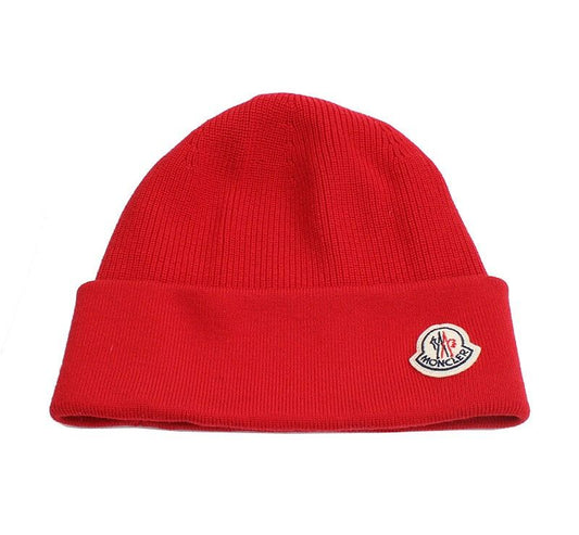 Moncler Red Virgin Wool Beanie Hat 39798261