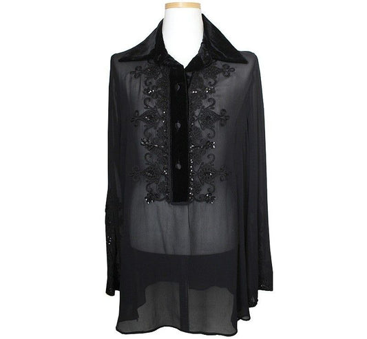 BLUMARINE Black Sheer Shirt 44 41960128