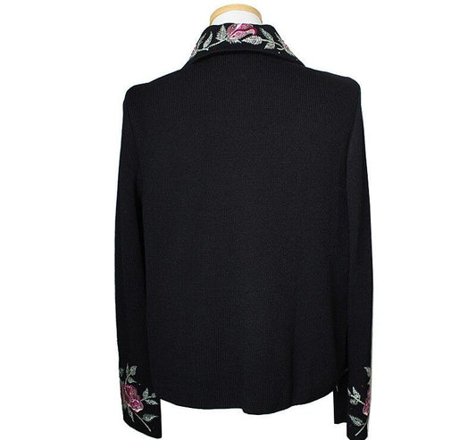 St John Survival Evening Line Knit Embroidery Zip Jacket 44~55 42112280