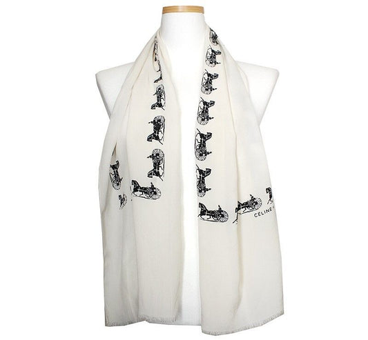 Celine Ivory Silk Scarf 41045723