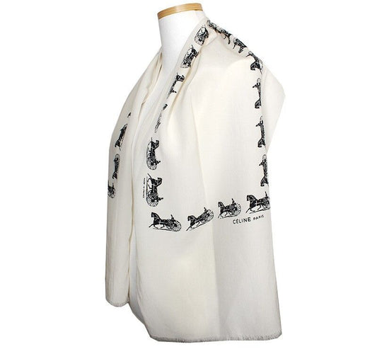 Celine Ivory Silk Scarf 41045723