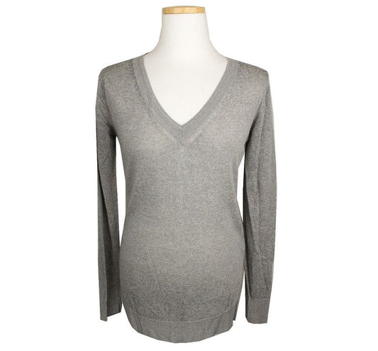 Theory Melange Grey Linen Knit Top S 26810118