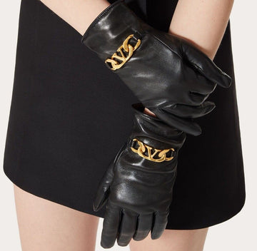 VALENTINO 1W2GDA24 レザー カシミア 手袋 35327804