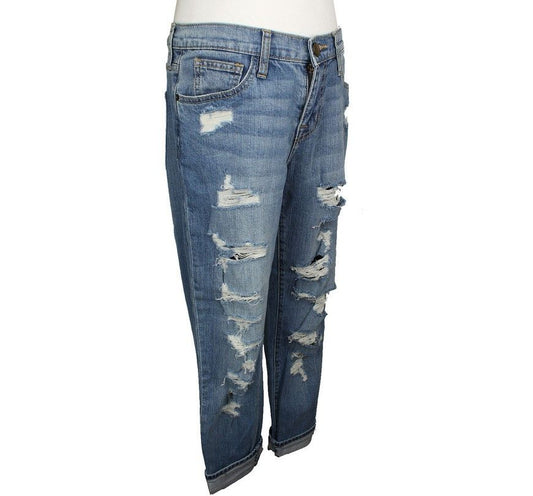 CURRENT ELLIOTT Blue-Wash Damage Denim-Hose 26 33983438