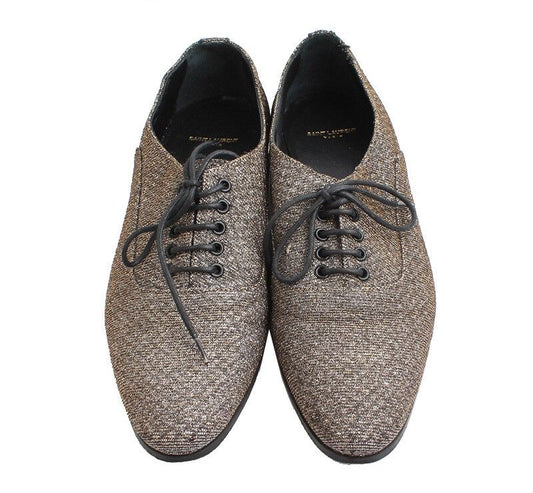 Saint Laurent Glitter Oxford Loafers 36 42824155