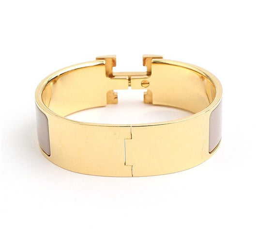 Hermes Click-Clack Gold-Tone Taupe Bracelet 40276366