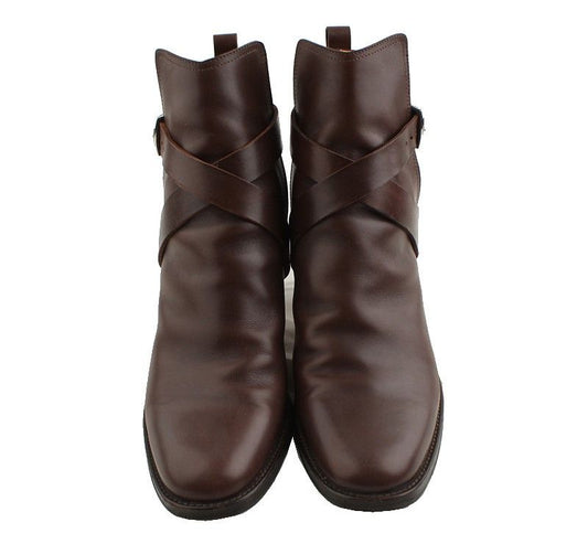 HERMES Schokoladenbraune Leder Ankleboots 37 26811101