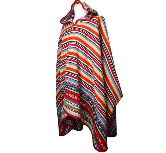 OILILY ウール混紡ストライプフードポンチョケープ フリーサイズ 43167434