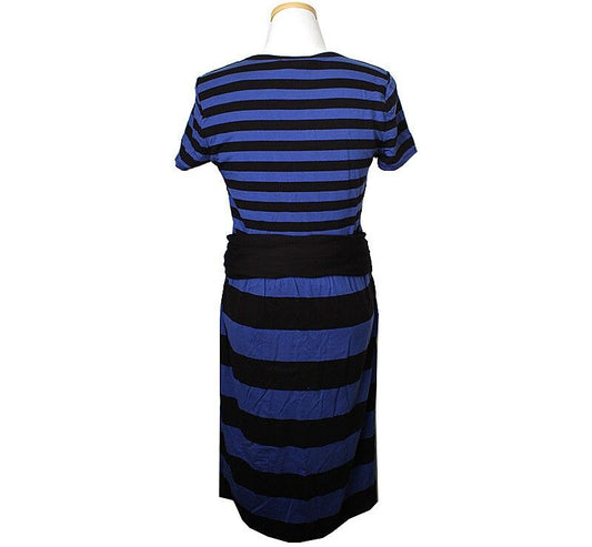 DKNY Zweifarbige gestreifte Kleid 44 55 43167576