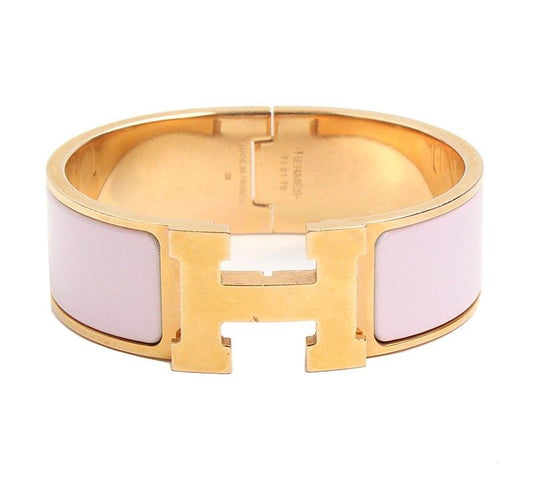 Hermes Rose Gold Sakura H Click-Clack Bangle Bracelet 42824337