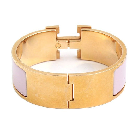 Hermes Rose Gold Sakura H Click-Clack Bangle Bracelet 42824337