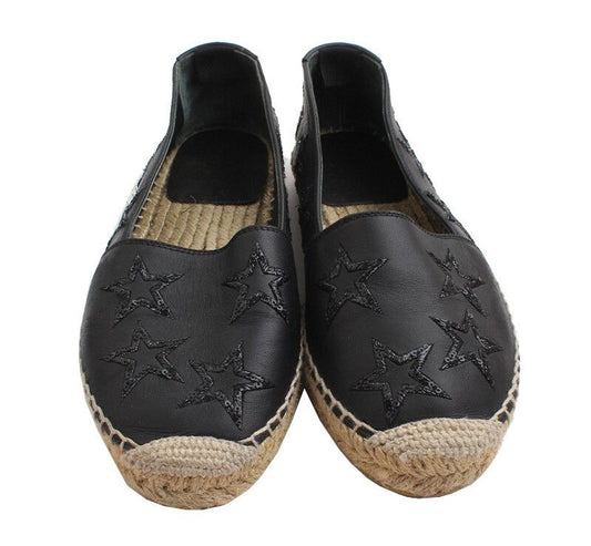 Saint Laurent Black Sequin Leather Espadrille 35 43168814