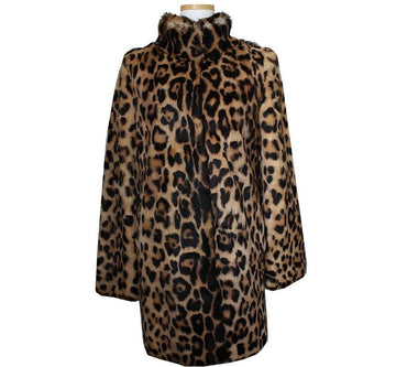 BLUMARINE レオパードパターンラビットファーコート 44 55 43521657