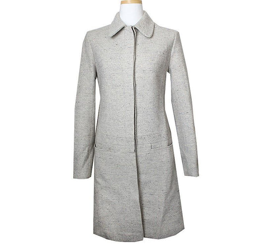 BLUMARINE Wool Blend Herringbone Coat 44 55 43521689