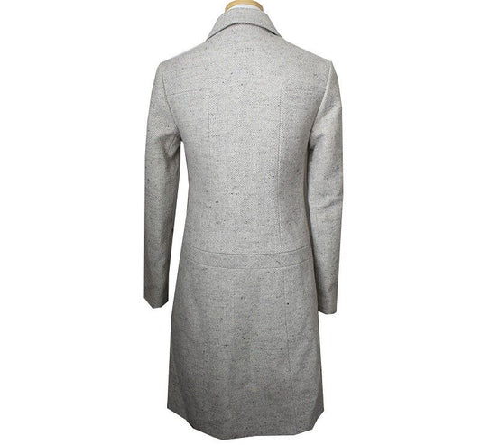 BLUMARINE Wool Blend Herringbone Coat 44 55 43521689